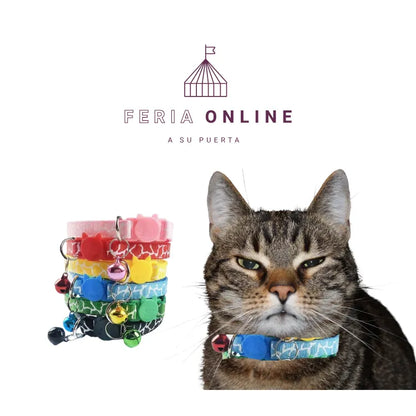 Collar Para Gato Con Sonajero Y Broche de Seguridad