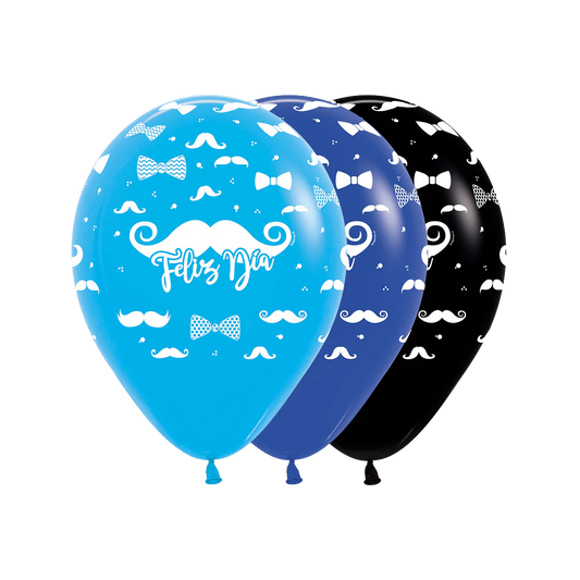 Globo Fashion Infinity Feliz Día | Azules y Negro