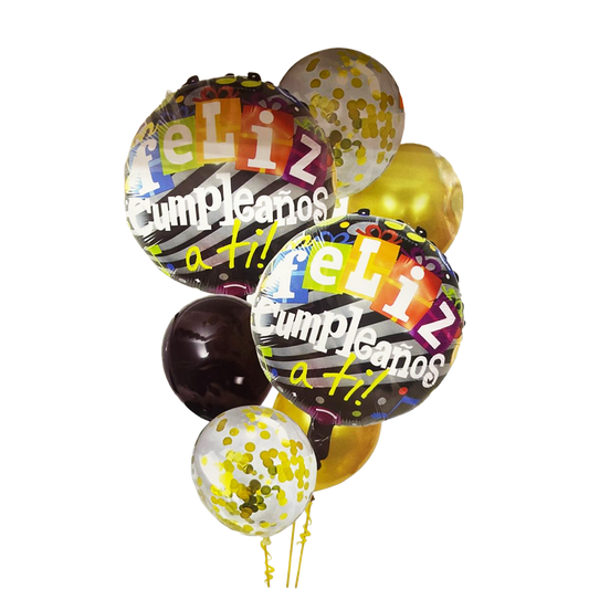 Kit Feliz Cumpleaños Globos Coloridos