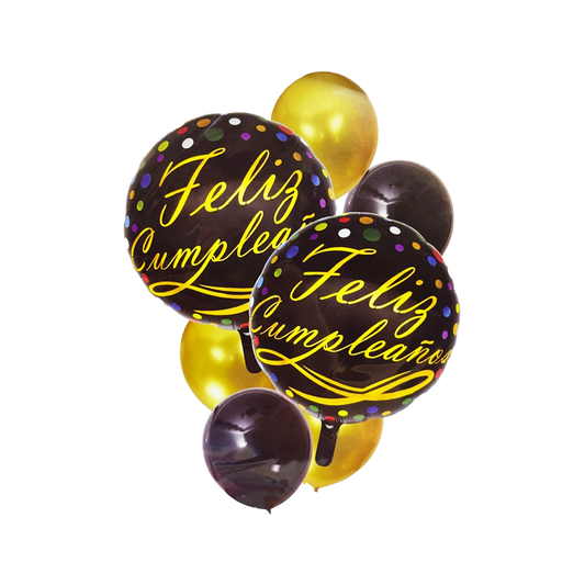 Kit de Cumpleaños Dorado y Negro Sencillo