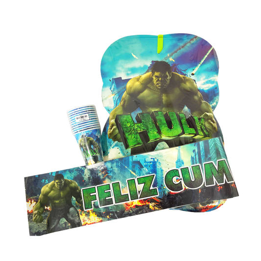 Kit Sencillo Feliz Cumpleaños Temática Hulk