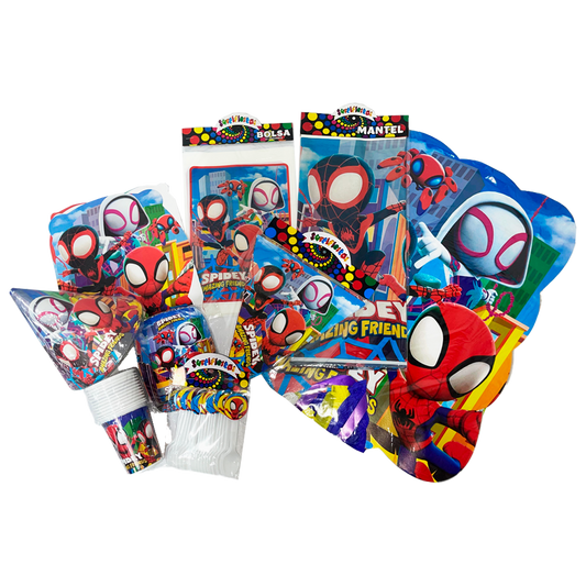 Kit Temática Feliz Cumpleaños Spiderman Amazing Friends