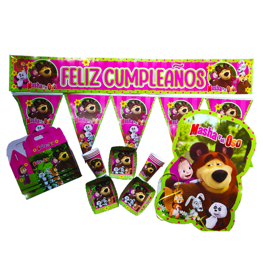 Kit Temática Feliz Cumpleaños Masha y el Oso