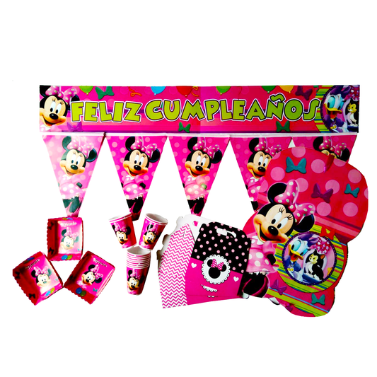 Kit Temática Feliz Cumpleaños Minnie Mouse