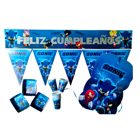 Kit Temática Feliz Cumpleaños Sonic