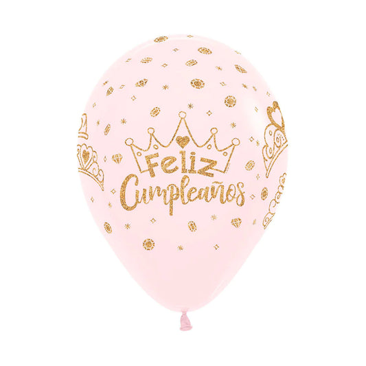Globo Látex Feliz Cumpleaños Escarchado Pastel Mate