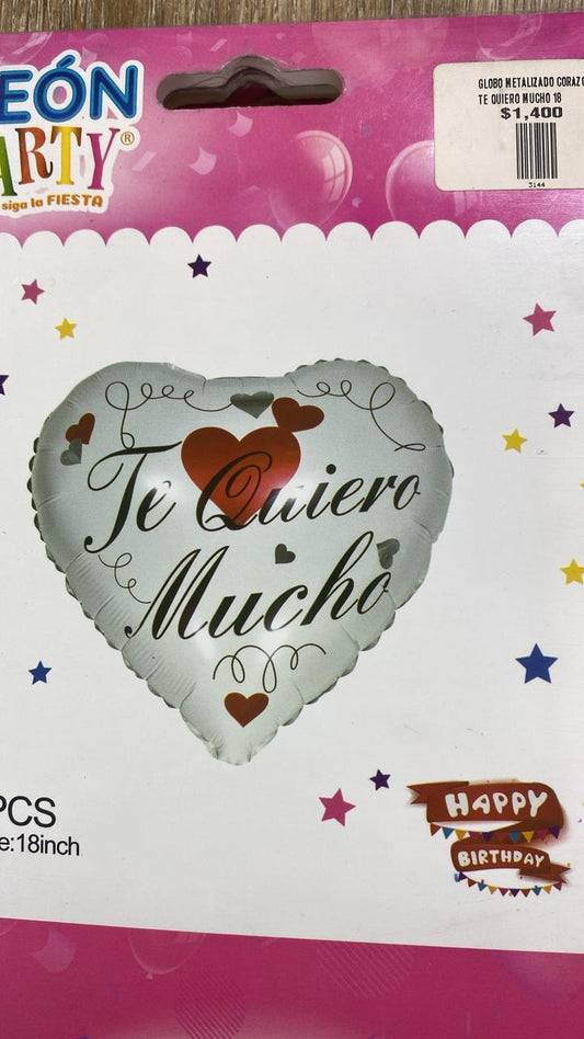 globo metalizado corazon te quiero mucho 18