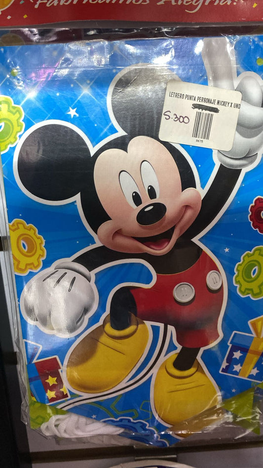 LETRERO PUNTA PERSONAJE MICKEY
