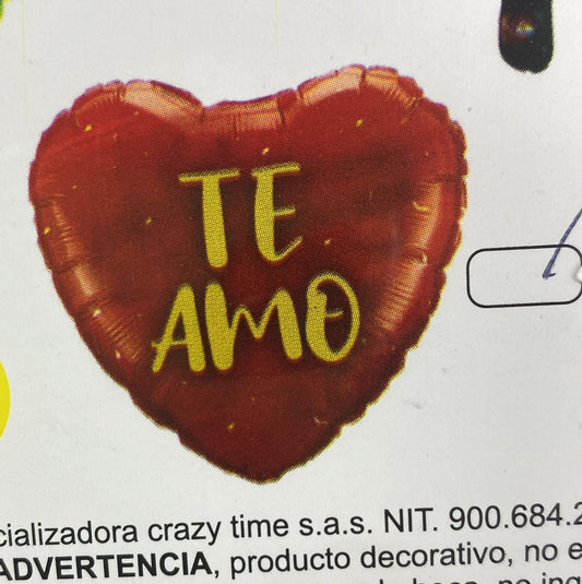 GLOBO TE AMO ROJO 18´´