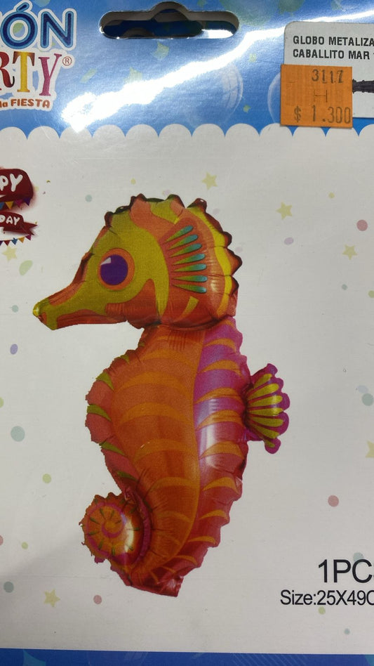 GLOBO METALIZADO CABALLITO MAR 18