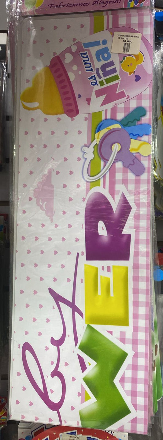 CENEFA PERSONAJE BABY SHOWER NIÑA ROPA