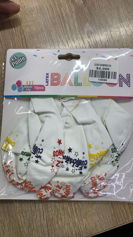 GLOBO F.C BLANCO X10