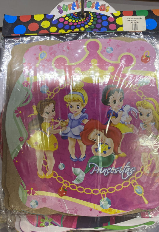 LETRERO FELIZ CUMPLEAÑOS PRINCESAS BEBE