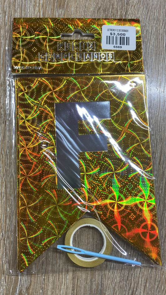 letrero feliz cumpleaños 3D