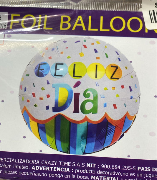 GLOBO FELIZ DIA 10" CUPCAKE