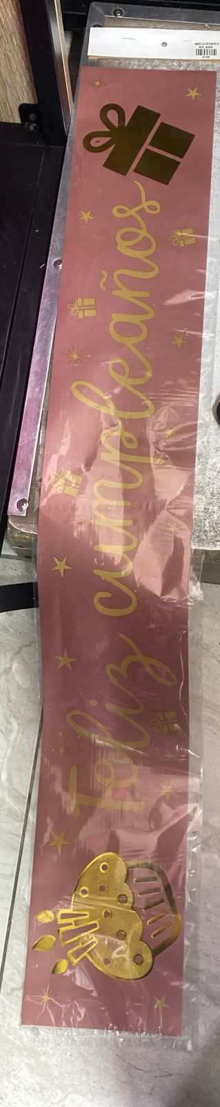 BANNER LUJO ORO ROSA METAL