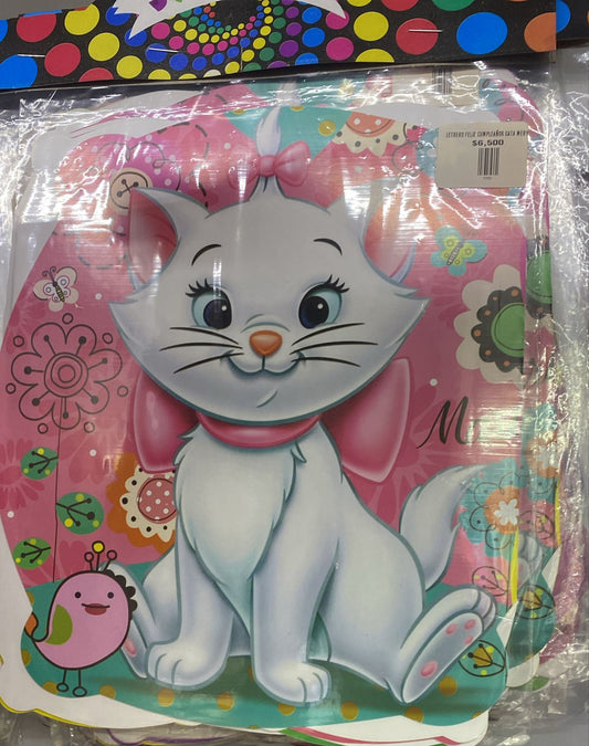 LETRERO FELIZ CUMPLEAÑOS GATA MERY