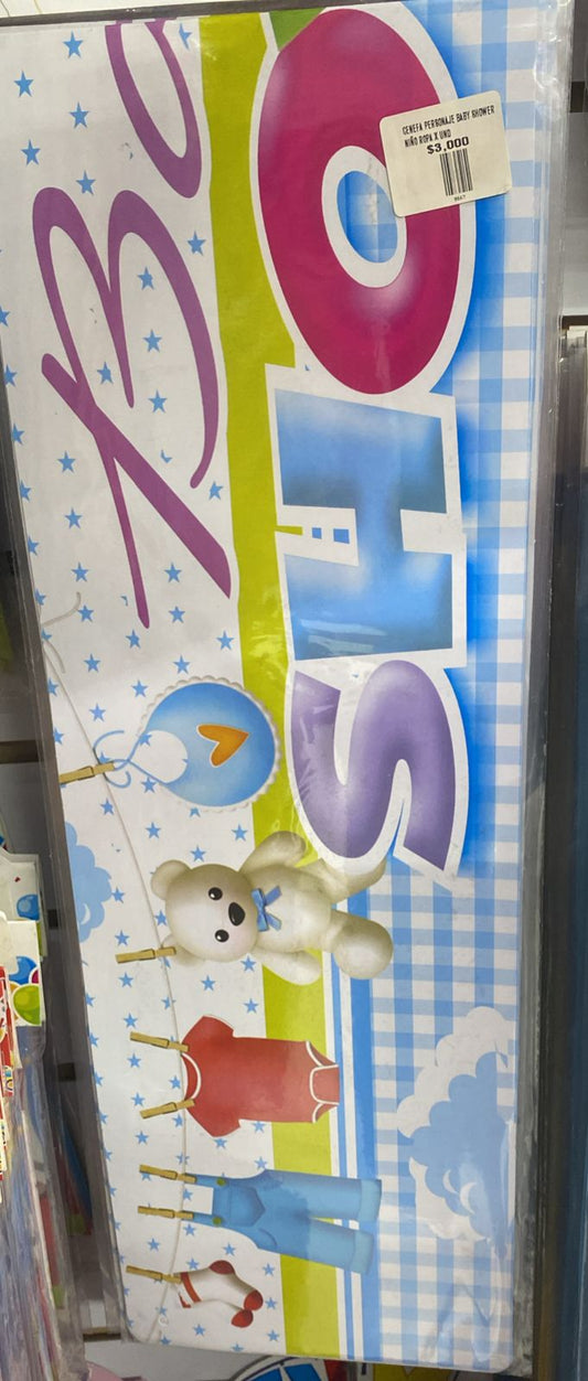 CENEFA PERSONAJE BABY SHOWER NIÑO ROPA
