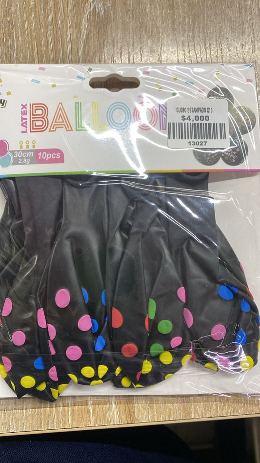GLOBO POLKA NEGRO X10